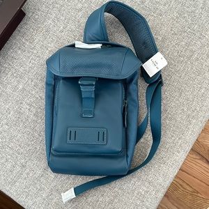 NWT Coach Ranger Reef Blue Leather Mini Crossbody Sling Pack Bag 1946